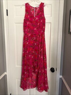 Calvin Klein Hot Pink Floral Sleeveless Maxi Dress